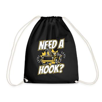 Need A Hook Abschleppfahrzeug Abschlepper - Turnbeutel - Schwarz - Vorne