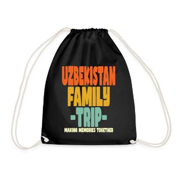 Ouzbékistan Vacances en famille - Sac de sport léger - noir - Devant