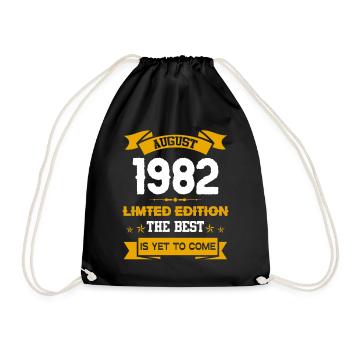 August 1982 Geburtstagsgeschenk - Turnbeutel - Schwarz - Vorne