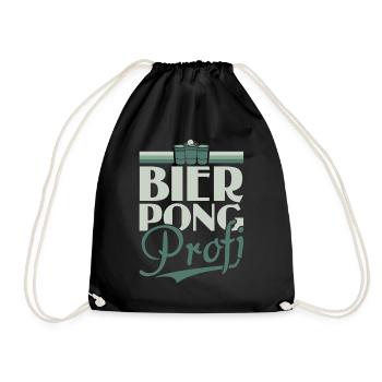 Bier Pong Profi - Bierpong Saufen Bier Pong - Turnbeutel - Schwarz - Vorne