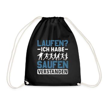 Laufen? - Ich habe saufen verstanden Alkohol - Turnbeutel - Schwarz - Vorne