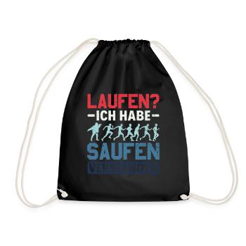 Laufen? - Ich habe saufen verstanden Alkohol - Turnbeutel - Schwarz - Vorne