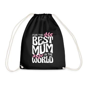 Mother's Day, The Best Mum in The World - Drawstring Bag - black - Front
