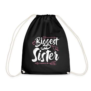 La plus grande sœur drôle assortie aux filles fraternelles - Sac de sport léger - noir - Devant