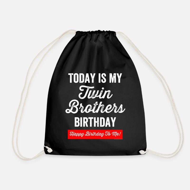 Zwillingsbruder Geschenk Zwillinge Geburtstag Lustiger Zwilling - Turnbeutel - Schwarz