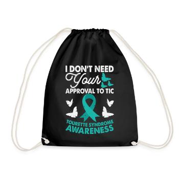 Do not need permission Tourette's syndrome - Drawstring Bag - black - Front