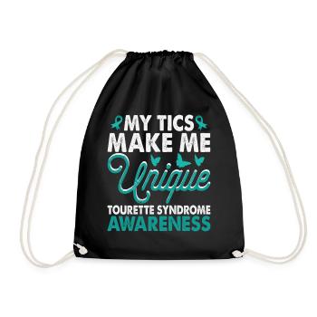 Tics Machen Mich Einzigartig Tourette-syndrom - Turnbeutel - Schwarz - Vorne
