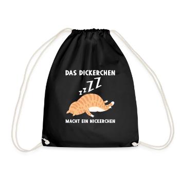Das Dickerchen macht Nickerchen - Turnbeutel - Schwarz - Vorne