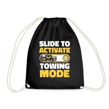 Slide To Activate Towing Mode Tow Truck - Drawstring Bag - black - Front