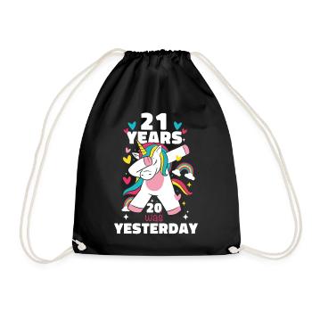 Gift 21 Years Birthday Child - Drawstring Bag - black - Front