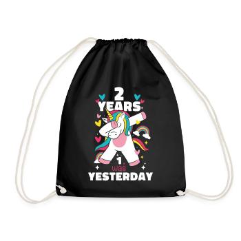Cadeau 2 ans anniversaire garçon ou fille - Sac de sport léger - noir - Devant