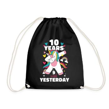 Cadeau 10 ans anniversaire garçon ou fille - Sac de sport léger - noir - Devant