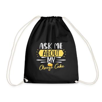 Heavenly delicious: Ask me about my cheesecake - Drawstring Bag - black - Front