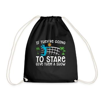 Beach Volleyball If They're Going To Beachball - Drawstring Bag - black - Front