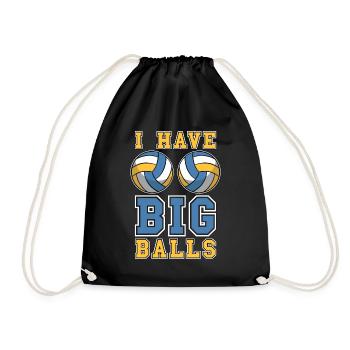 Beach Volleyball I Have Big Balls Volleyball Coach - Drawstring Bag - black - Front
