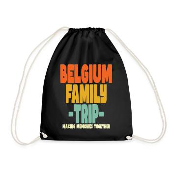Belgium Family Trip Urlaub - Turnbeutel - Schwarz - Vorne