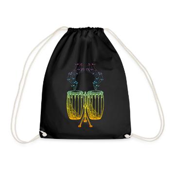 Conga Music Notes Conga Player Conga Drums Conga D - Drawstring Bag - black - Front