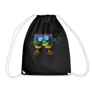Funny Conga Dab Dance Conga Drums - Drawstring Bag - black - Front