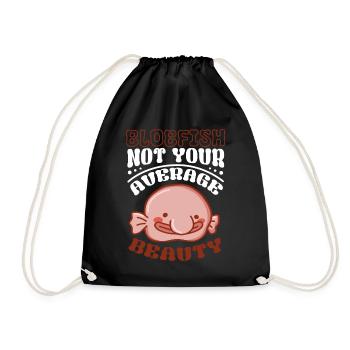 Marine Biologist Deep Sea Fish Blob Fish Ocean - Drawstring Bag - black - Front