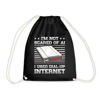 90er Jahre Nostalgie Retro 90er Jahre Dial Up - Turnbeutel - Schwarz - Vorne