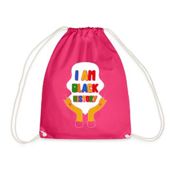 Black Lives Matter Shirt, I Am Black History Tee, - Drawstring Bag - fuchsia - Front