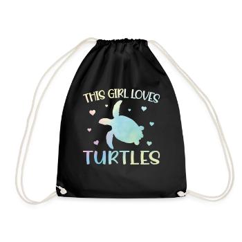 Sea Turtle Tortoise Watercolor - Turnbeutel - Schwarz - Vorne