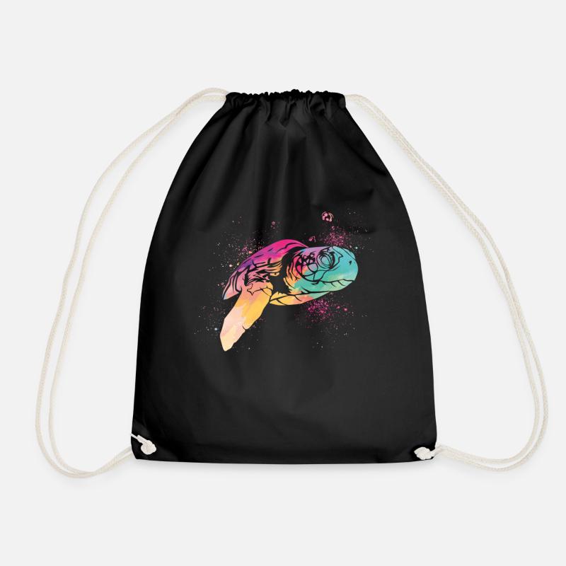 Sea Turtle Tortoise Watercolor - Turnbeutel - Schwarz