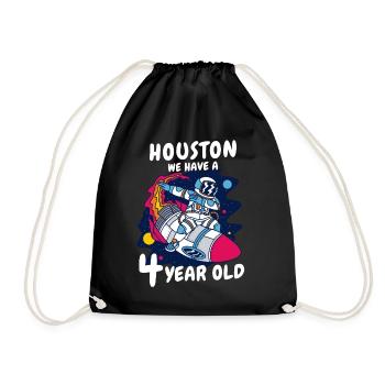 Cadeau 4 ans anniversaire garçon ou fille - Sac de sport léger - noir - Devant