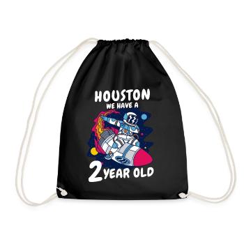 Cadeau 2 ans anniversaire garçon ou fille - Sac de sport léger - noir - Devant