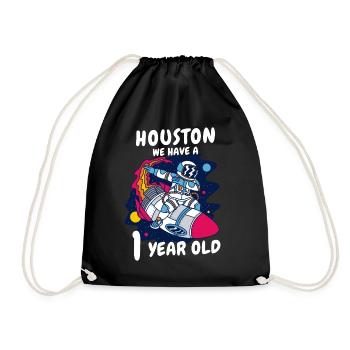 Gift 1 Year Birthday Child - Drawstring Bag - black - Front