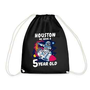 Cadeau 5 ans anniversaire garçon ou fille - Sac de sport léger - noir - Devant