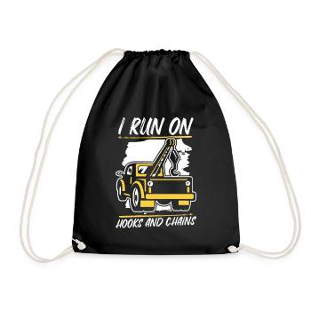 I Run On Hooks And Chains Abschlepper Fahrer - Turnbeutel - Schwarz - Vorne