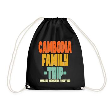 Cambodia Family Trip Urlaub - Turnbeutel - Schwarz - Vorne
