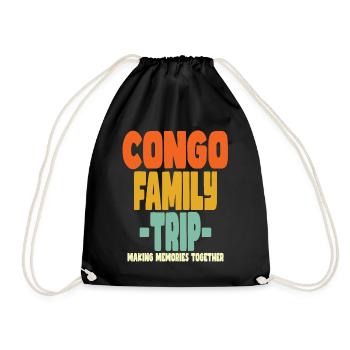 Congo Family Trip Urlaub - Turnbeutel - Schwarz - Vorne