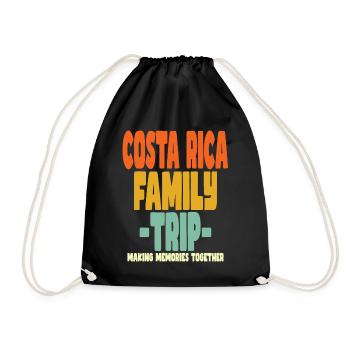 Costa Rica Family Trip Vacations - Drawstring Bag - black - Front