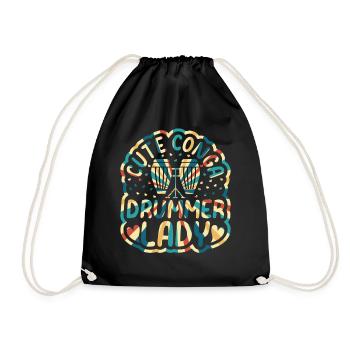 Cute Conga Drummer Lady - Conga Drums Conga Player - Drawstring Bag - black - Front
