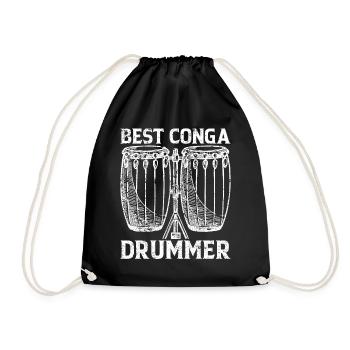 Best Conga Drummer Conga Musician Conga Drummer Co - Drawstring Bag - black - Front