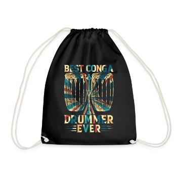 Best Conga Drummer Ever - Conga Instrument Conga M - Drawstring Bag - black - Front