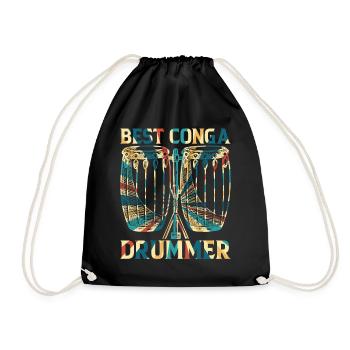 Best Conga Drummer - Conga Drums Conga Player - Drawstring Bag - black - Front
