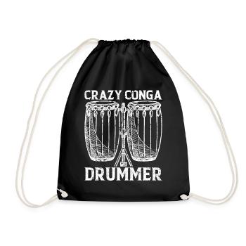 Crazy Conga Drummer - Conga Player Conga Musician - Drawstring Bag - black - Front