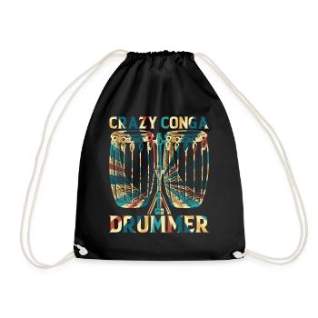 Crazy Conga Drummer - Conga Drums Conga Musician - Drawstring Bag - black - Front