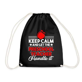 Preschool Teacher Preschool Teacher Handle It - Drawstring Bag - black - Front