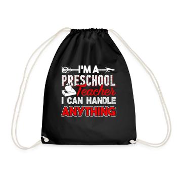 Preschool Teacher Handle Anything - Drawstring Bag - black - Front