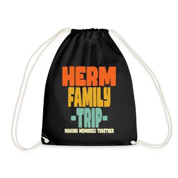Herm Family Trip Urlaub - Turnbeutel - Schwarz - Vorne