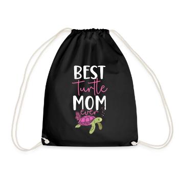 Sea Turtle Tortoise Mom Best - Drawstring Bag - black - Front