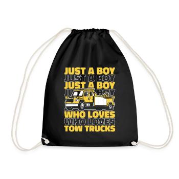 A Boy Who Loves Tow Trucks Abschlepper Fahrer - Turnbeutel - Schwarz - Vorne