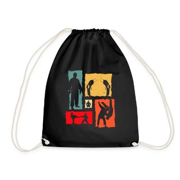 Judo Retro Judoka - Drawstring Bag - black - Front