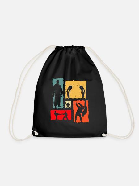 Judo Retro Judoka - Turnbeutel - Schwarz