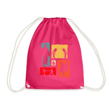 Judo Retro Judoka - Drawstring Bag - fuchsia - Front