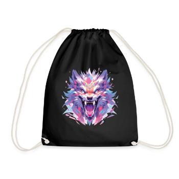 Loup Tête de Loup Loups Habitants de la forêt Animaux - Sac de sport léger - noir - Devant